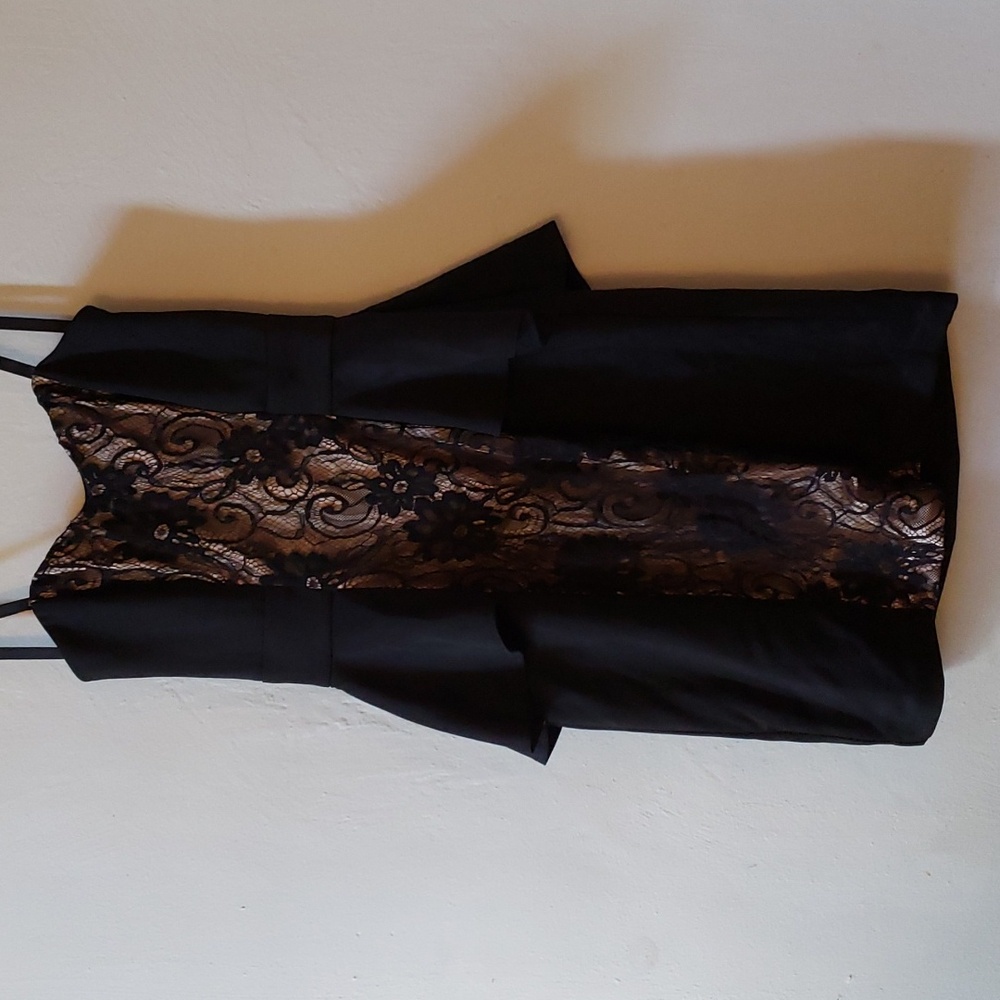 Bisou Bisou | Black Strapless Formal Peplum Dress | 4 | NWOT